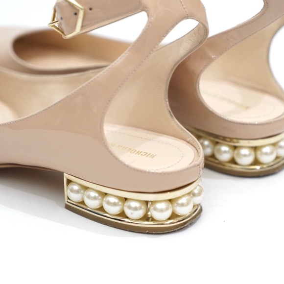 Nicholas Kirkwood Lola Patent Blush Pearl Flats - Picture 2 of 8